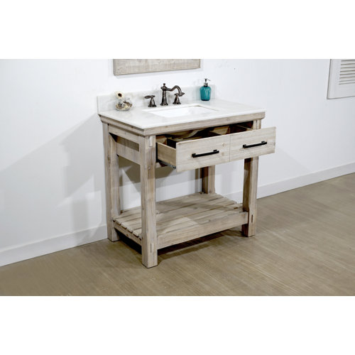 Millwood Pines Jude 37'' Single Bathroom Vanity with Ceramic Top Wayfair